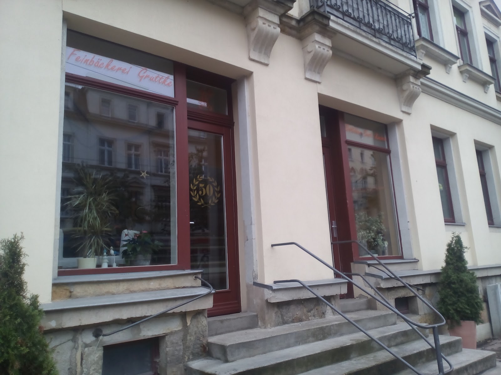 Schaufenster der Feinbäckerei Gruttke in der Kesselsdorfer Straße, Dresden-Cotta